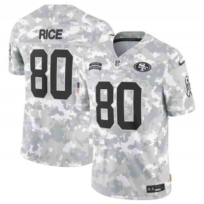 Men's San Francisco 49ers #80 Jerry Rice 2024 F.U.S.E Arctic Camo Salute to Service Limited Stitched Football Jersey