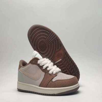 Men's Running Weapon Air Jordan 1 Brown/Pink Shoes 0406