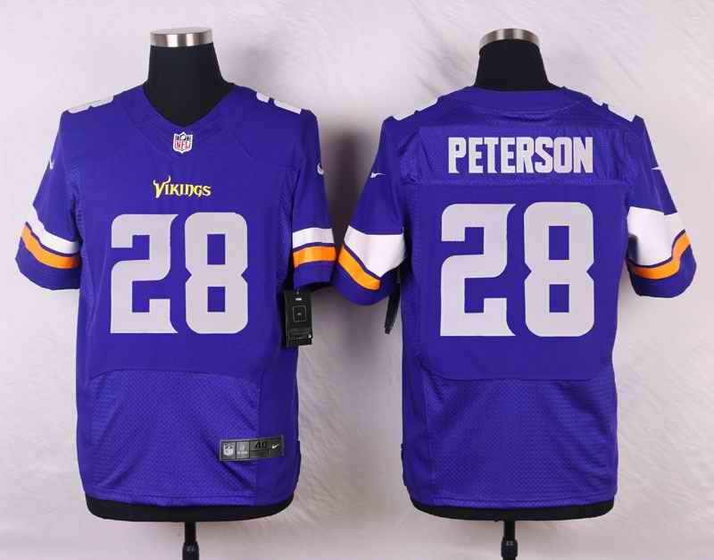 Nike Vikings #28 Adrian Peterson Purple Team Color Men's Stitched NFL Elite Jersey