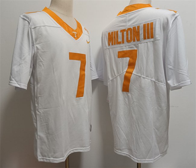 Men's Notre Tennessee Volunteers #7 Joe Milton III White F.U.S.E Stitched Jersey