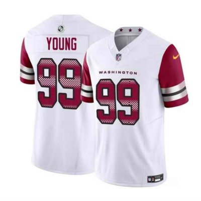 Men's Washington Commanders #99 Chase Young White 2023 F.U.S.E. Vapor Limited Stitched Football Jersey