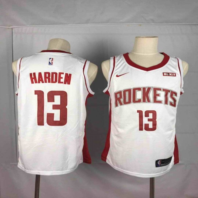 Men's Houston Rockets #13 James Harden White Stitched NBA Jersey