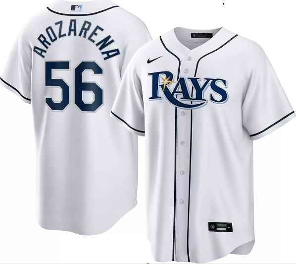 Men's Tampa Bay Rays #56 Randy Arozarena White Cool Base Stitched Baseball Jersey