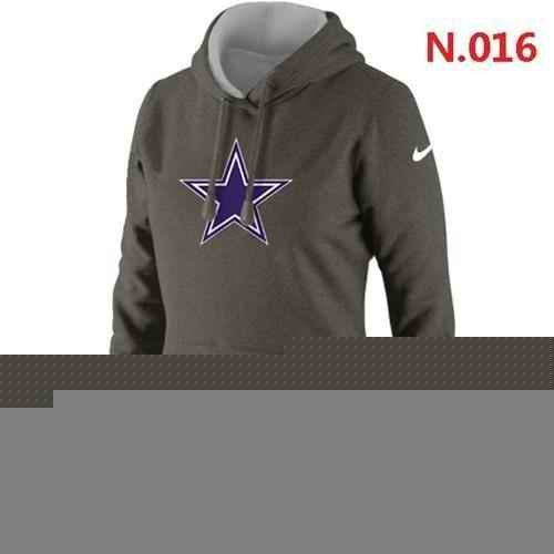 Women's Dallas Cowboys Logo Pullover Hoodie Dark Grey