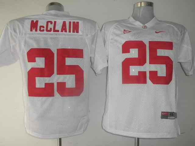 Crimson Tide #25 Rolando McClain White Stitched NCAA Jersey