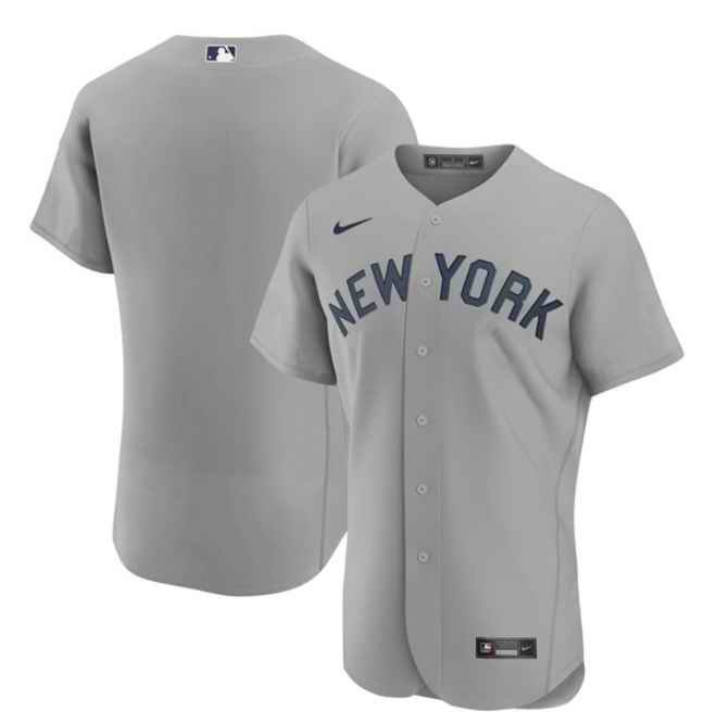 Men's New York Yankees Blank 2021 Grey Field of Dreams Flex Base Stitched Baseball Jersey