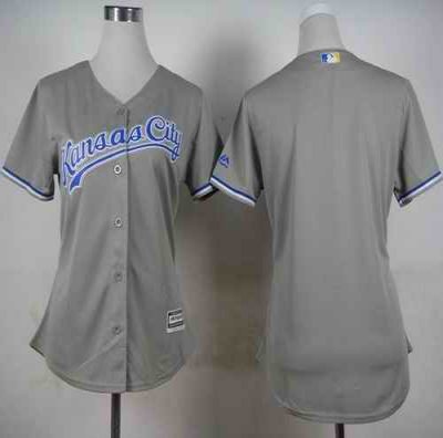 Royals Blank Grey Road Women's Stitched MLB Jersey