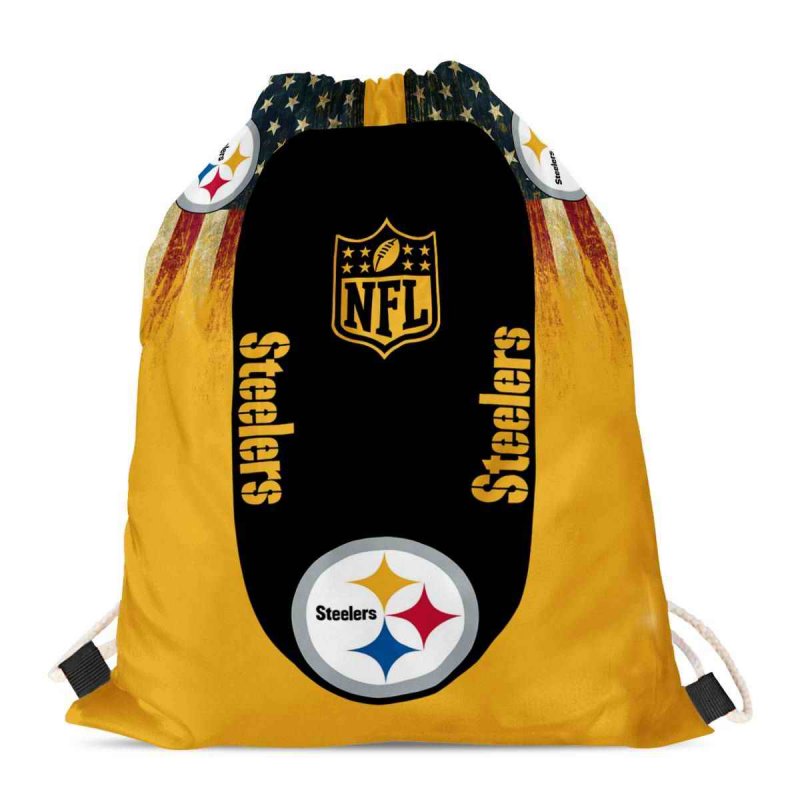 Pittsburgh Steelers Drawstring Backpack sack / Gym bag 18 x 14 002