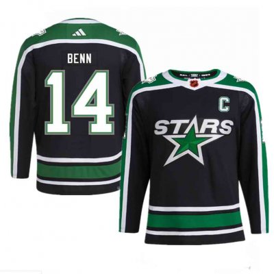 Men's Dallas Stars #14 Jamie Benn Black 2022-23 Reverse Retro Stitched Jersey