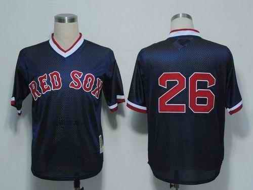 Mitchell And Ness 1991 Red Sox #26 Wade Boggs Dark Blue Stitched Throwback MLB Jersey