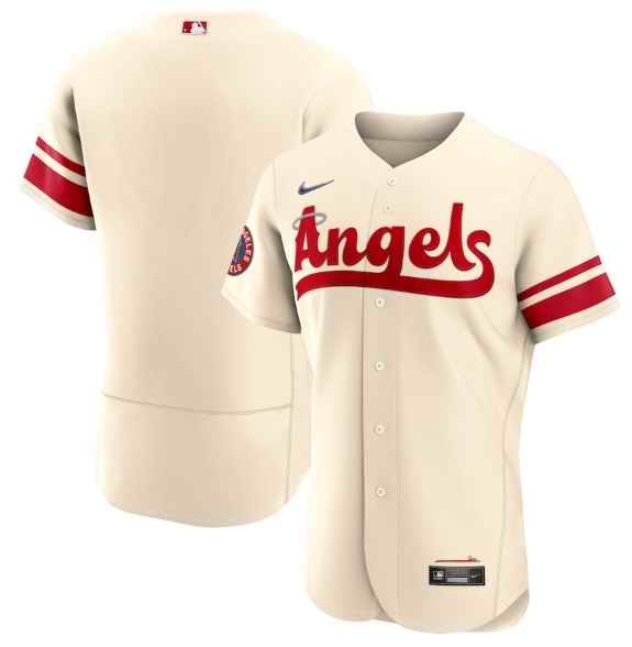 Men's Los Angeles Angels Blank 2022 Cream City Connect Flex Base Stitched Jersey