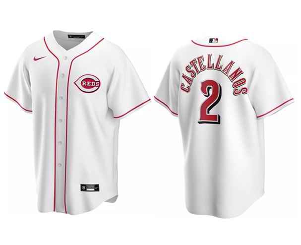 Men's Cincinnati Reds #2 Nick Castellanos Cool Base white Stitched Jersey