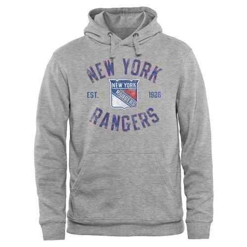 New York Rangers Heritage Pullover Hoodie Ash