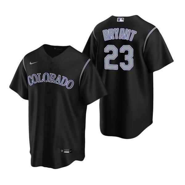 Men's Colorado Rockies #23 Kris Bryant Black Stitched Baseball Jersey