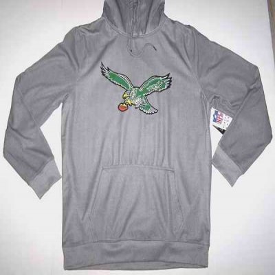 Men's Philadelphia Eagles Gray Throwback Pullover Hoodie