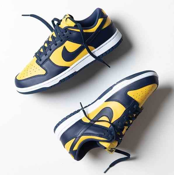 Men's Dunk Low Black 'Michigan' Shoes 073