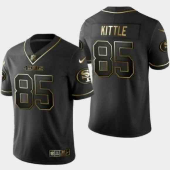 Men's San Francisco 49ers #85 George Kittle Black 2019 Golden Edition Limited Stitched NFL Jersey