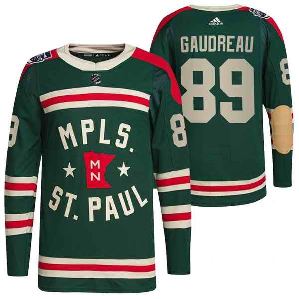 Men's Minnesota Wild #89 Frederick Gaudreau Green Stitched Jersey