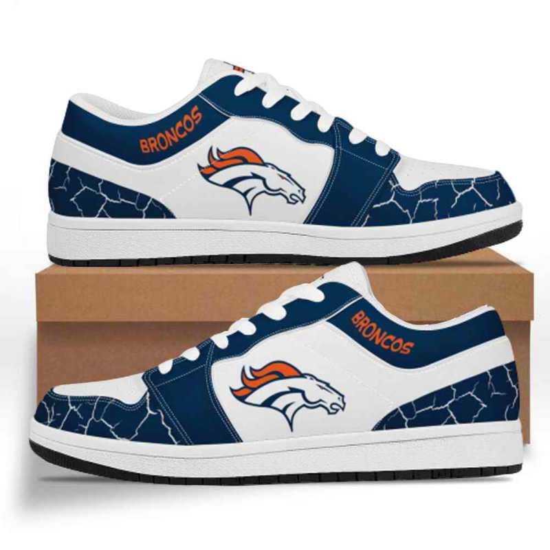 Men's Denver Broncos Low Top Leather AJ1 Sneakers 001