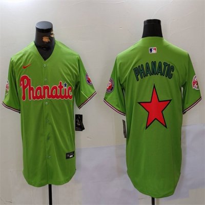 Men's Philadelphia Phillies Phanatic Green Cool Base Stitched Jersey