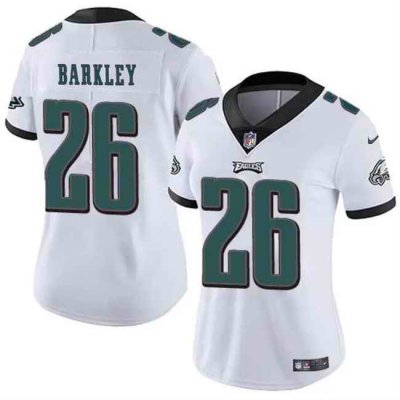 Women's Philadelphia Eagles #26 Saquon Barkley White Vapor Untouchable Limited Stitched Football Jersey(Run Small)