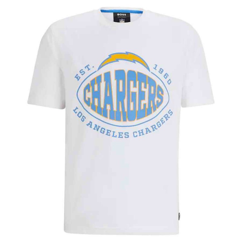 Men's Los Angeles Chargers White BOSS X Trap T-Shirt