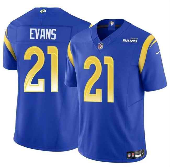 Men's Los Angeles Rams #21 Zach Evans Blue 2024 F.U.S.E Vapor Untouchable Stitched Football Jersey