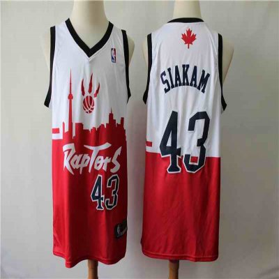 Men's Toronto Raptors #43 Pascal Siakam White/Red 2019 City Edition Swingman Stitched NBA Jersey