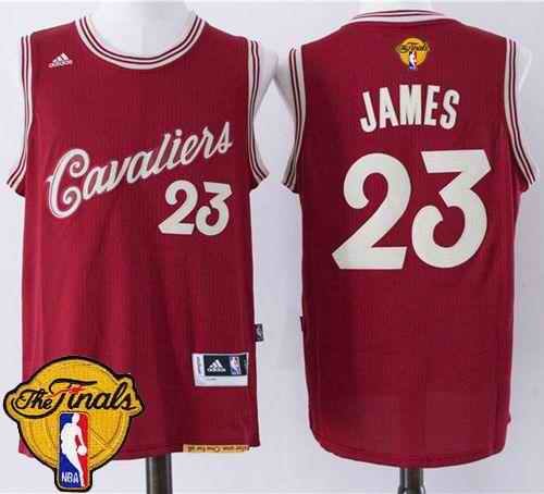 Cavaliers #23 LeBron James Red 2015-2016 Christmas Day The Finals Patch Stitched NBA Jersey