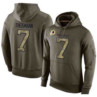 NFL Men's Nike Washington Redskins #7 Joe Theismann Stitched Green Olive Salute To Service KO Performance Hoodie