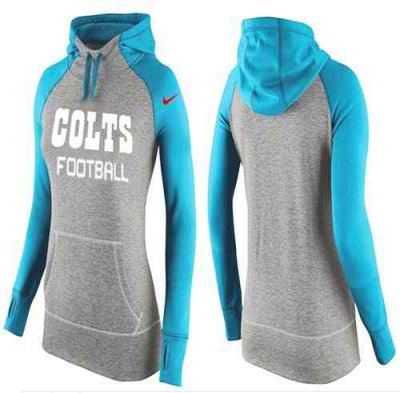 Women's Nike Indianapolis Colts Performance Hoodie Grey & Light Blue