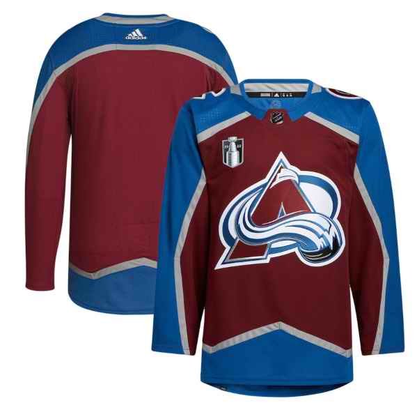 Men's Colorado Avalanche Blank 2022 Burgundy Stanley Cup Final Patch Stitched Jersey