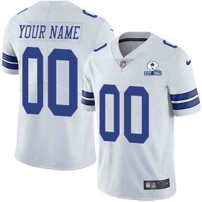 Men's Dallas Cowboys ACTIVE PLAYER Custom White With Established In 1960 Patch Limited Stitched NFL Jersey