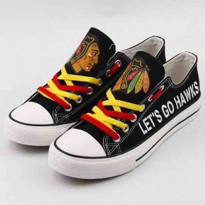 Women's Chicago Blackhawks Repeat Print Low Top Sneakers 001