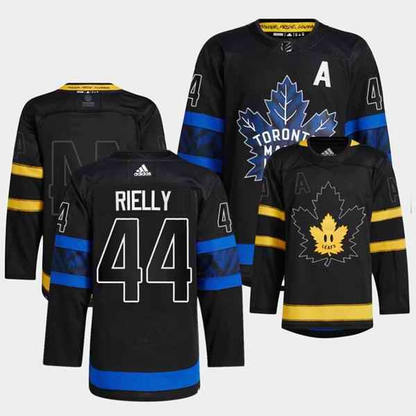 Men's Toronto Maple Leafs #44 Morgan Rielly 2022 Black  Premier Breakaway Reversible Stitched Jersey