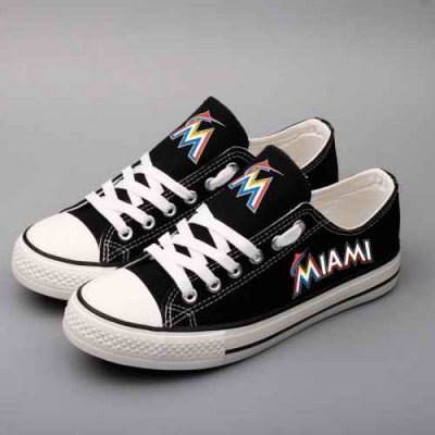 Women's Miami Marlins Repeat Print Low Top Sneakers 001