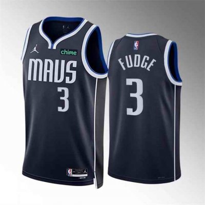 Men's Dallas Mavericks #3 Alex Fudge Navy Statement Edition  Stitched Basketball Jersey