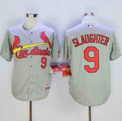 Cardinals #9 Enos Slaughter Grey Cool Base Stitched MLB Jersey