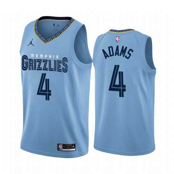 Men's Memphis Grizzlies #4 Steven Adams 2022/23 Light Blue Statement Edition Stitched Jersey