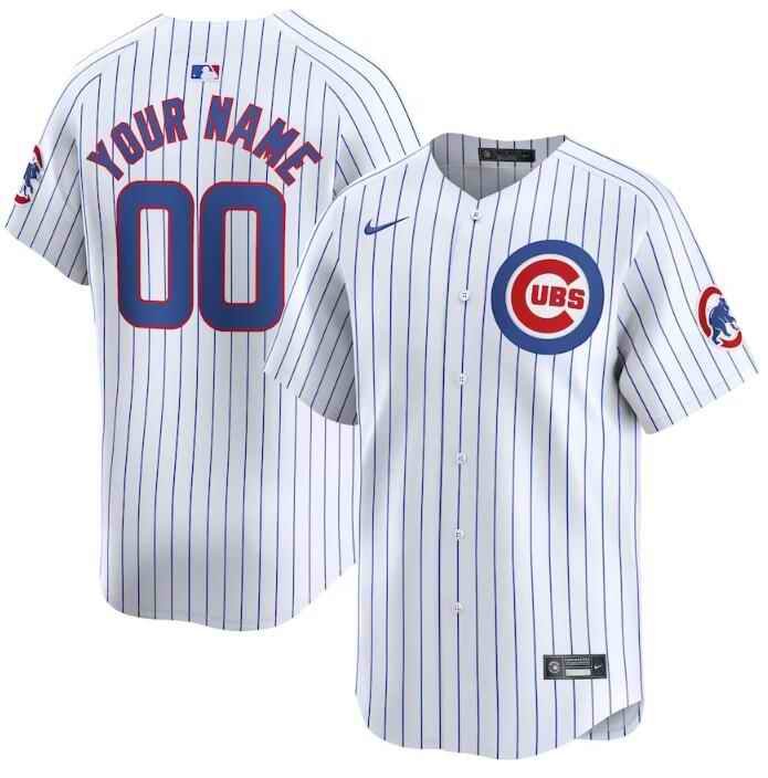 Men's Chicago Cubs Active Player Custom White 2024 Home Limited Stitched Baseball Jersey