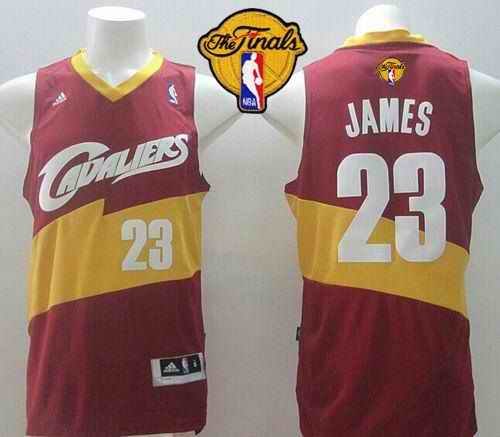 New Revolution 30 Cavaliers #23 LeBron James Red The Finals Patch Stitched NBA Jersey