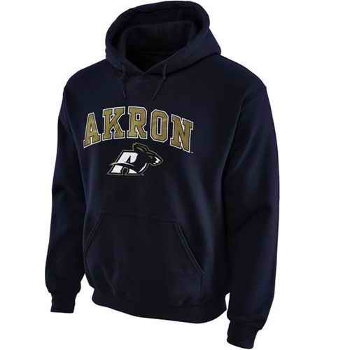 Akron Zips Midsize Arch Pullover Hoodie Navy Blue