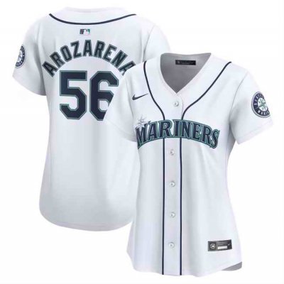 Women's Seattle Mariners #56 Randy Arozarena White 2024 Home Limited Stitched jersey(Run Small)