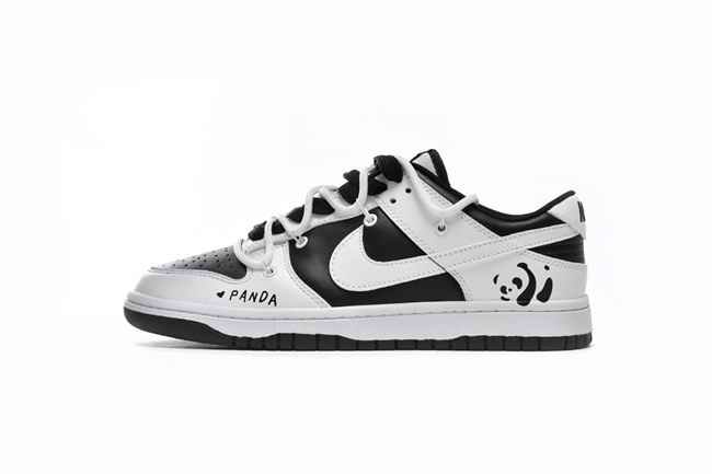 Men's Dunk Low White/Black Shoes 0350