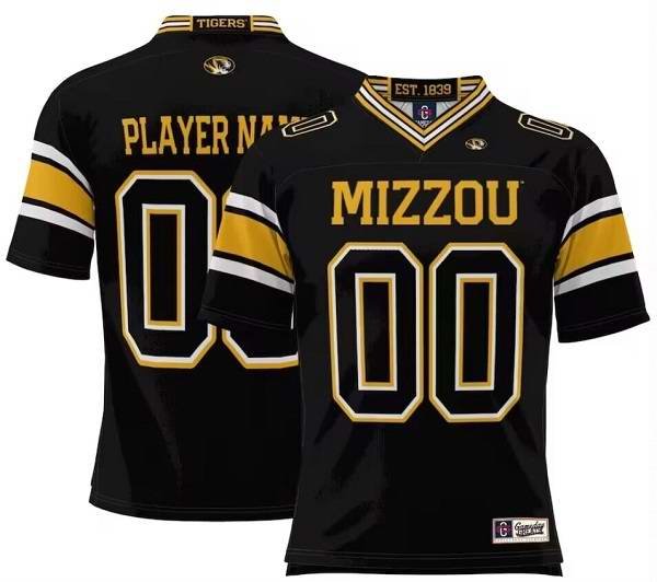 Men's Missouri Tigers Custom Black College Football Stitched Jersey