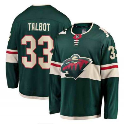 Men's Minnesota Wild #33 Cam Talbot Green Stitched Jersey