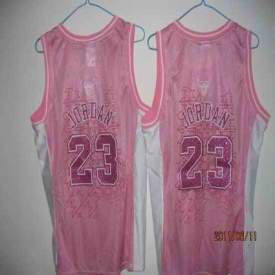 Bulls #23 Michael Jordan Pink Women Fashion Stitched NBA Jersey