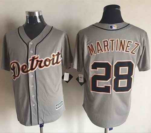 Tigers #28 J. D. Martinez Grey New Cool Base Stitched MLB Jersey