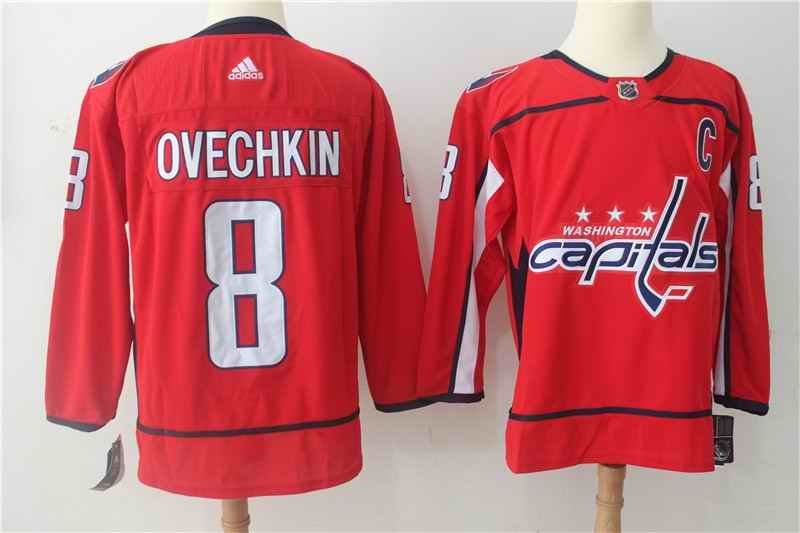 Men's Washington Capitals #8 Alex Ovechkin Red Stitched Jersey