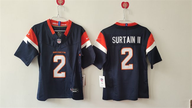 Women's Denver Broncos #2 Pat Surtain II Navy 2024 F.U.S.E Alternate Stitched Jersey(Run Small)